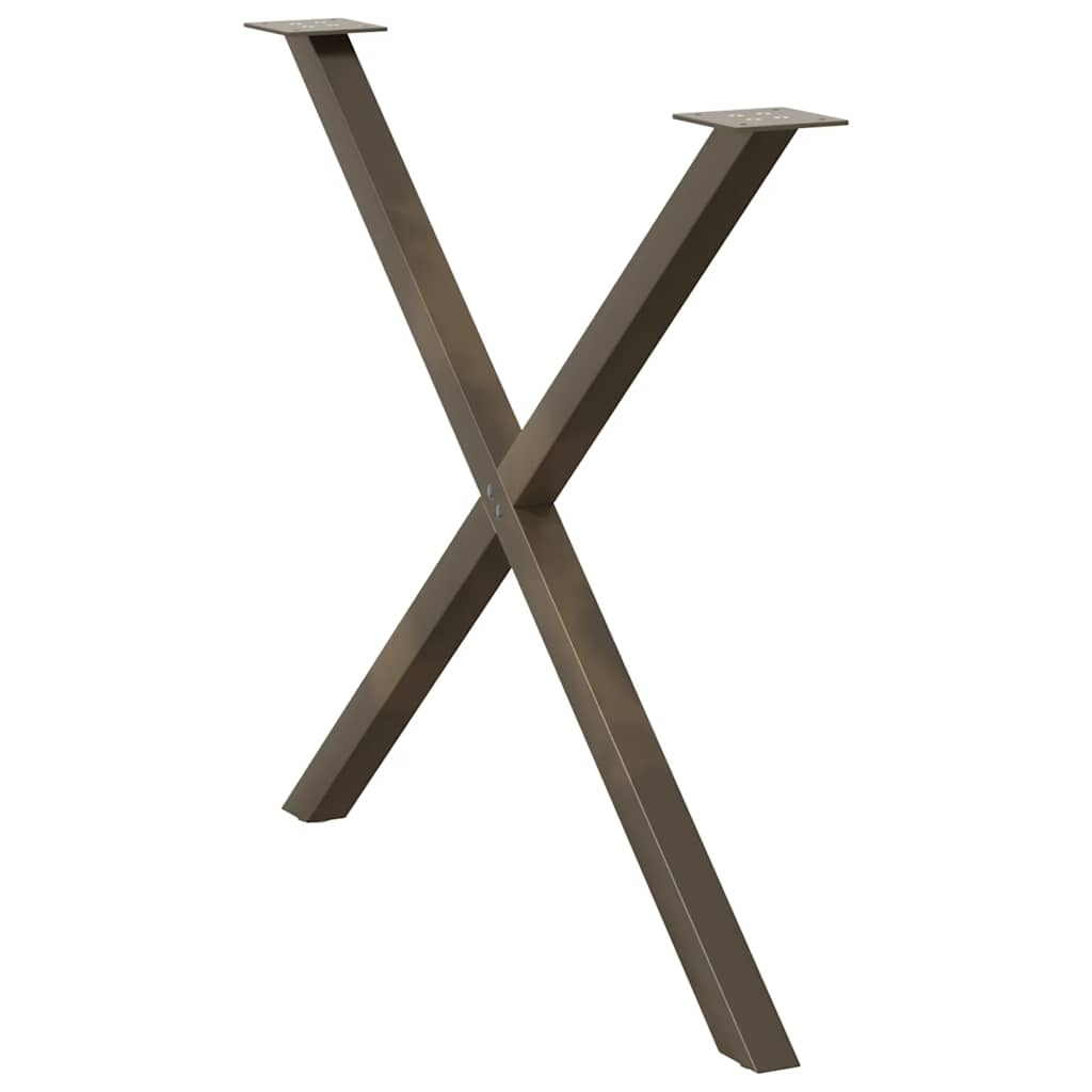 Eettafelpoten 2 st X-vormig 90x(72-73) cm staal naturel is nu te koop bij PeponiXL, paradijselijk wonen!