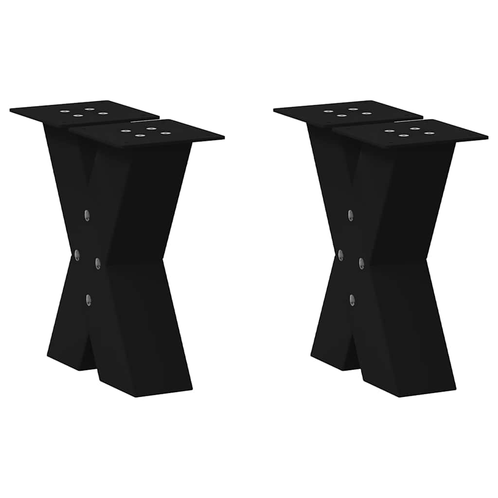 Salontafelpoten 2 st X-vormig 30x(30-31) cm staal zwart is nu te koop bij PeponiXL, paradijselijk wonen!