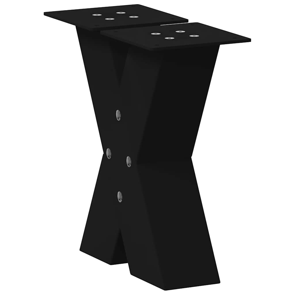 Salontafelpoten 2 st X-vormig 30x(30-31) cm staal zwart is nu te koop bij PeponiXL, paradijselijk wonen!