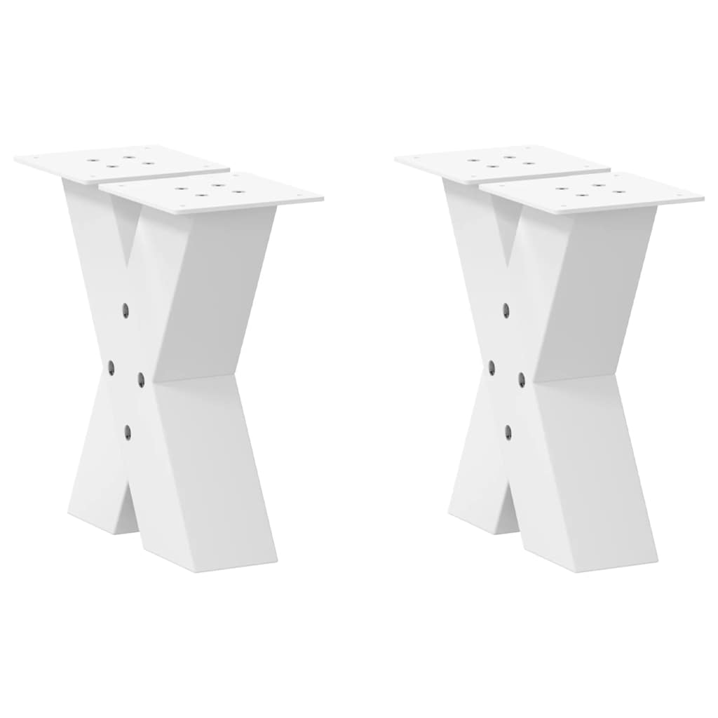 Salontafelpoten 2 st X-vormig 30x(30-31) cm staal wit is nu te koop bij PeponiXL, paradijselijk wonen!