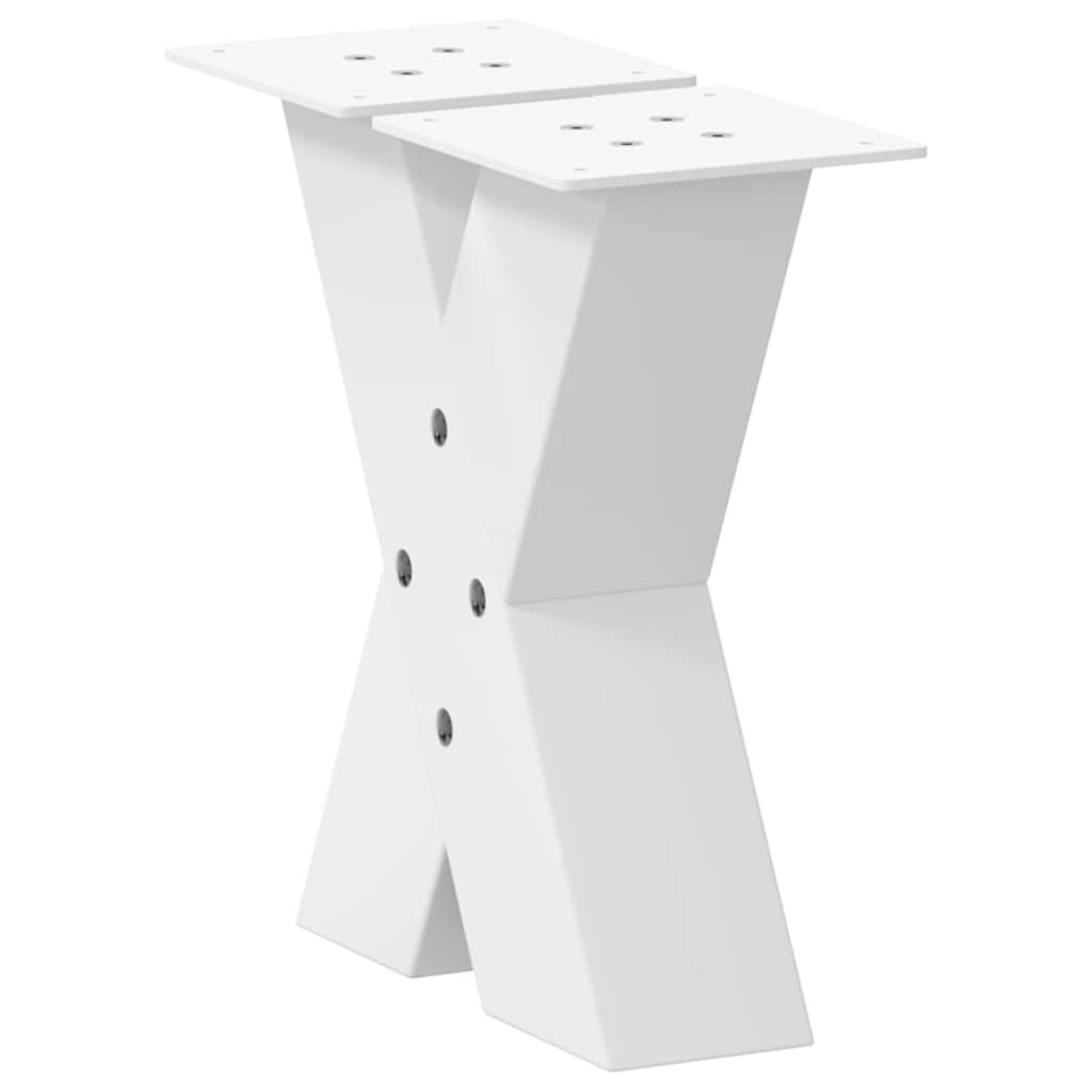Salontafelpoten 2 st X-vormig 30x(30-31) cm staal wit is nu te koop bij PeponiXL, paradijselijk wonen!