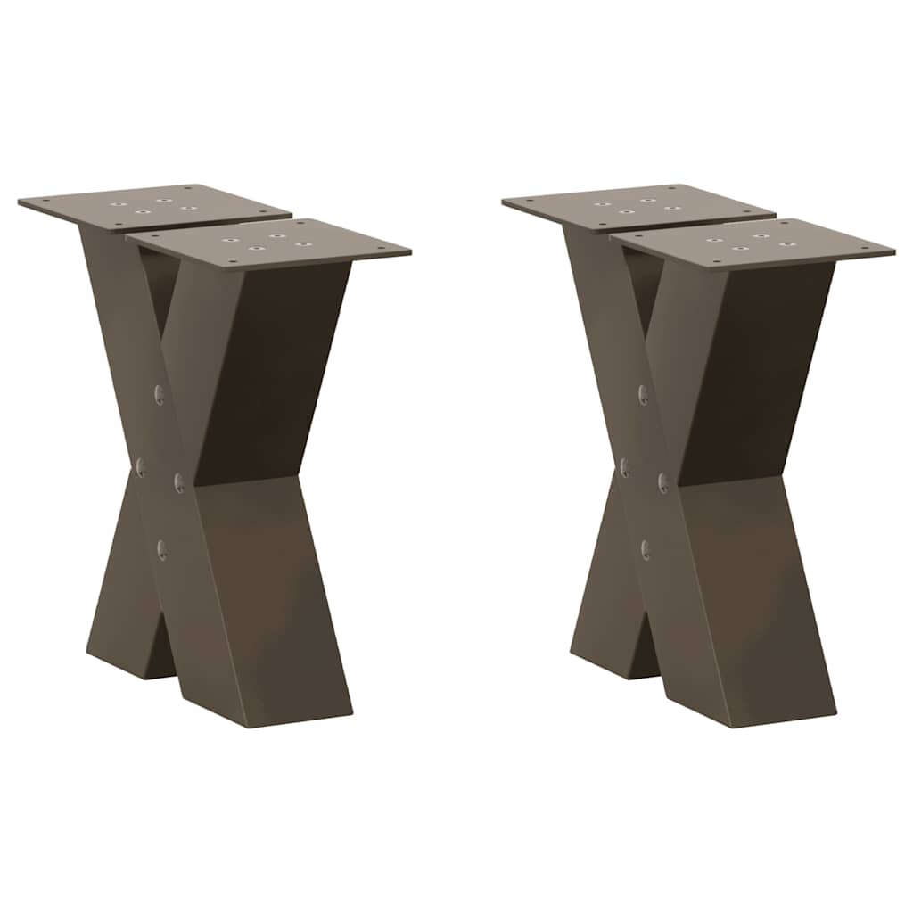 Salontafelpoten 2 st X-vormig 30x(30-31) cm staal naturel is nu te koop bij PeponiXL, paradijselijk wonen!