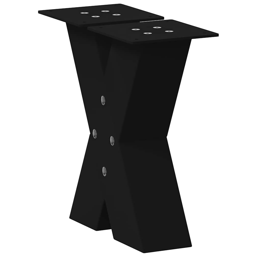 Salontafelpoten 2 st X-vormig 40x(30-31) cm staal zwart is nu te koop bij PeponiXL, paradijselijk wonen!