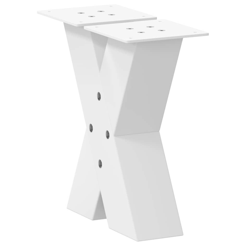 Salontafelpoten 2 st X-vormig 40x(30-31) cm staal wit is nu te koop bij PeponiXL, paradijselijk wonen!