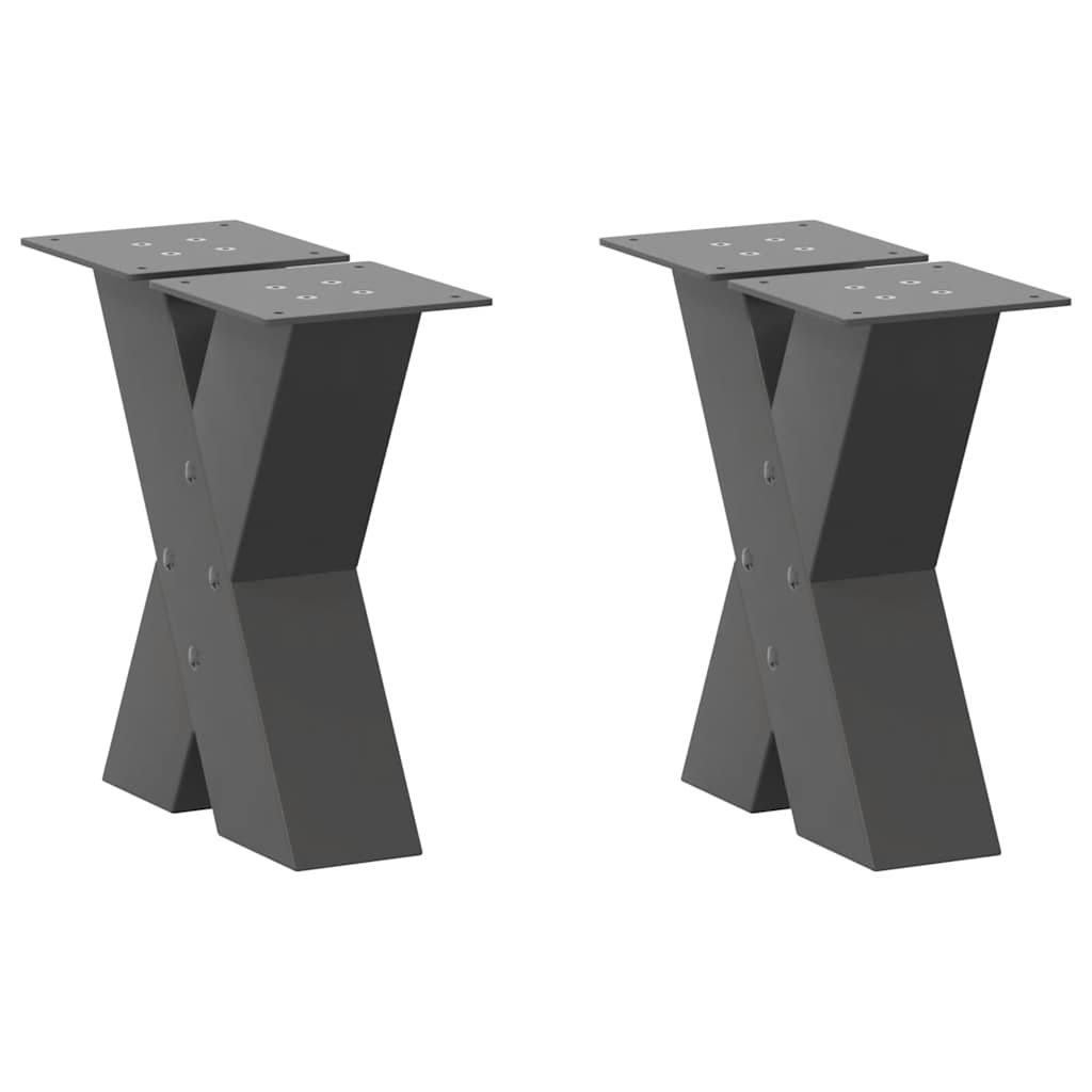 Salontafelpoten 2 st X-vormig 40x(30-31) cm staal antraciet is nu te koop bij PeponiXL, paradijselijk wonen!