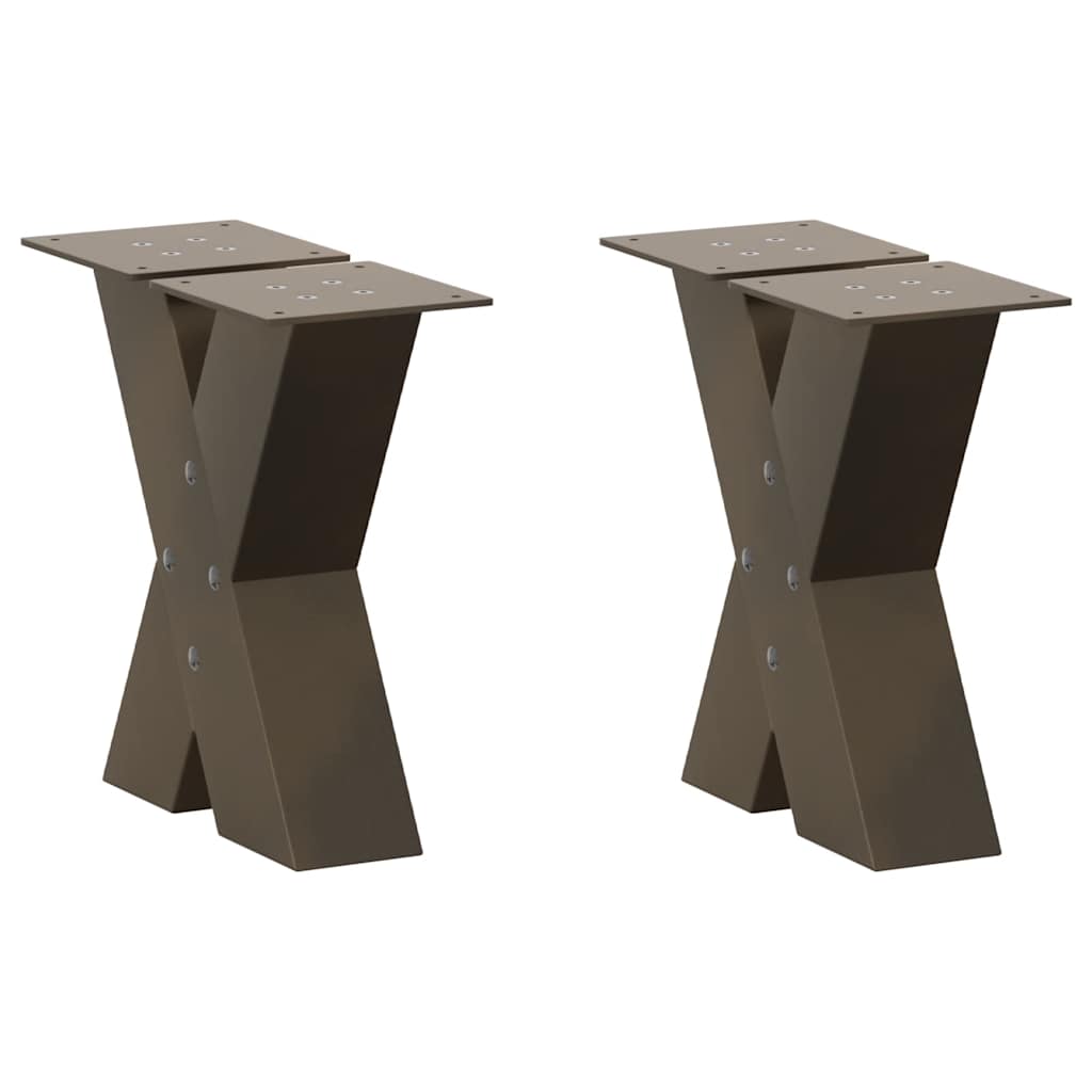 Salontafelpoten 2 st X-vormig 40x(30-31) cm staal naturel is nu te koop bij PeponiXL, paradijselijk wonen!