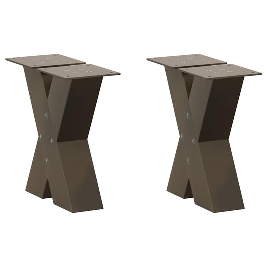 Salontafelpoten 2 st X-vormig 40x(30-31) cm staal naturel is nu te koop bij PeponiXL, paradijselijk wonen!
