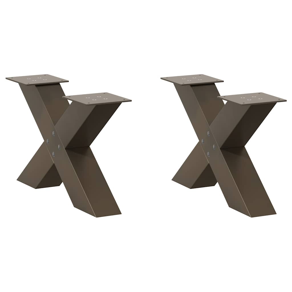 Salontafelpoten 2 st X-vormig 50x(30-31) cm staal naturel is nu te koop bij PeponiXL, paradijselijk wonen!
