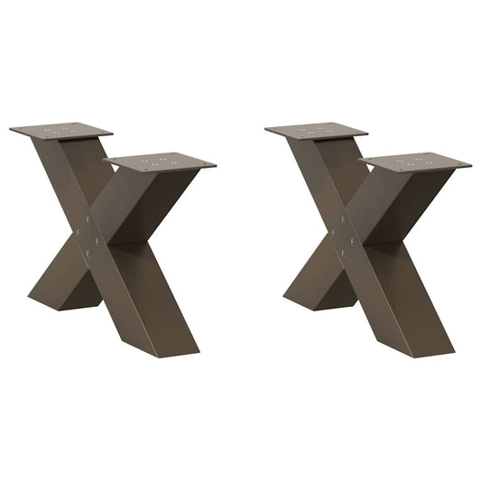 Salontafelpoten 2 st X-vormig 50x(30-31) cm staal naturel is nu te koop bij PeponiXL, paradijselijk wonen!