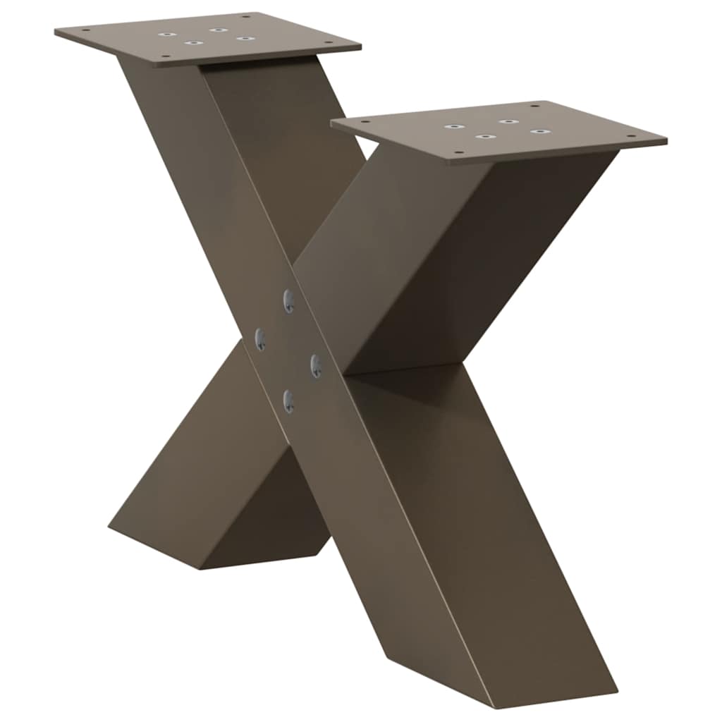 Salontafelpoten 2 st X-vormig 50x(30-31) cm staal naturel is nu te koop bij PeponiXL, paradijselijk wonen!