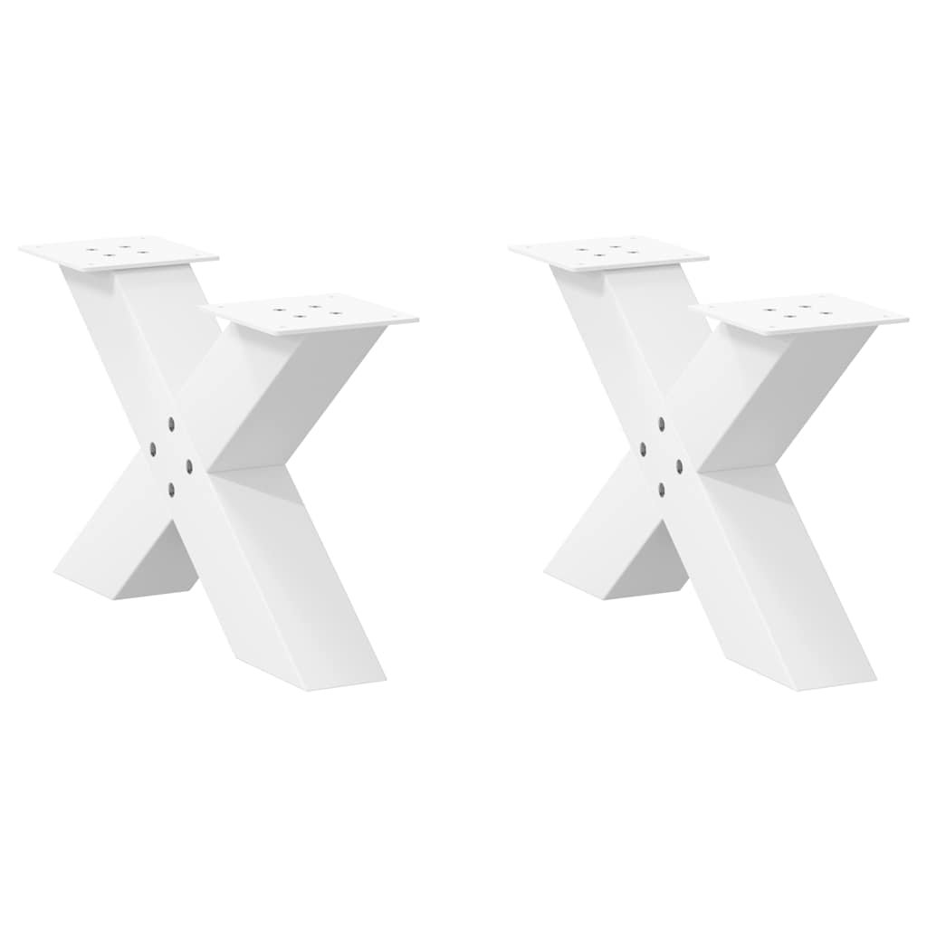 Salontafelpoten 2 st X-vormig 60x(30-31) cm staal wit is nu te koop bij PeponiXL, paradijselijk wonen!