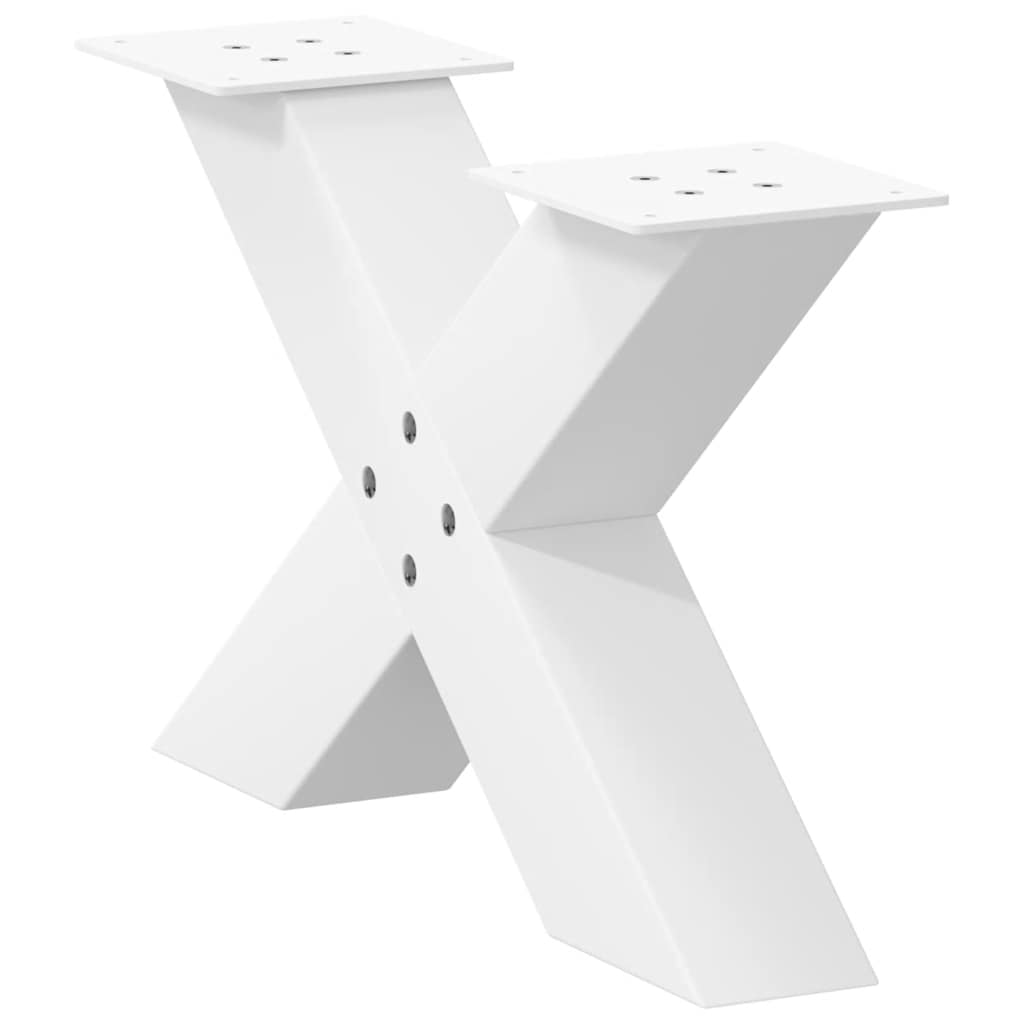 Salontafelpoten 2 st X-vormig 60x(30-31) cm staal wit is nu te koop bij PeponiXL, paradijselijk wonen!