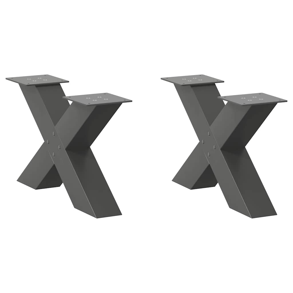 Salontafelpoten 2 st X-vormig 60x(30-31) cm staal antraciet is nu te koop bij PeponiXL, paradijselijk wonen!