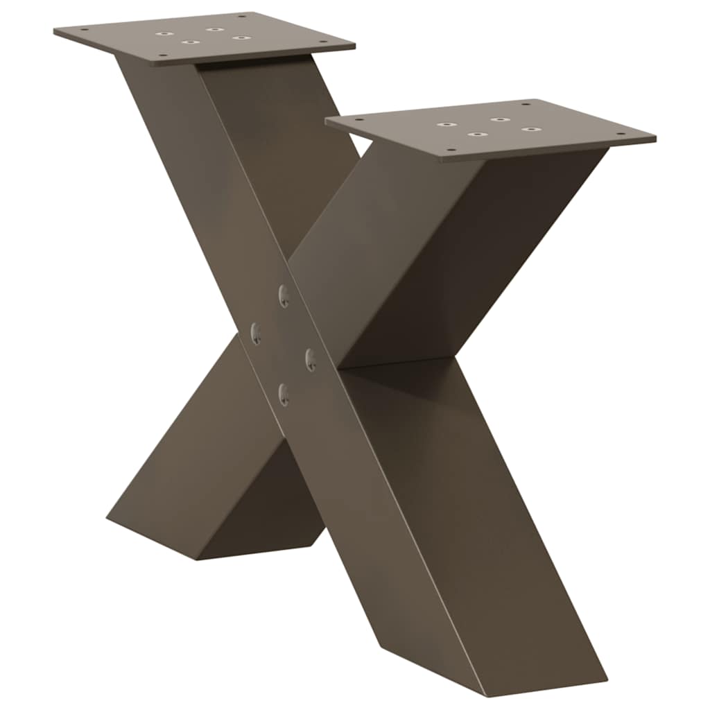 Salontafelpoten 2 st X-vormig 60x(30-31) cm staal naturel is nu te koop bij PeponiXL, paradijselijk wonen!