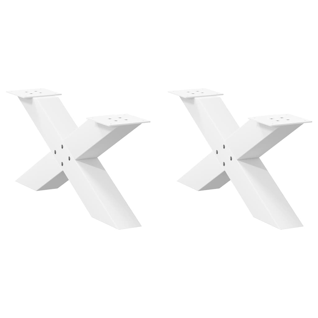 Salontafelpoten 2 st X-vormig 70x(30-31) cm staal wit is nu te koop bij PeponiXL, paradijselijk wonen!