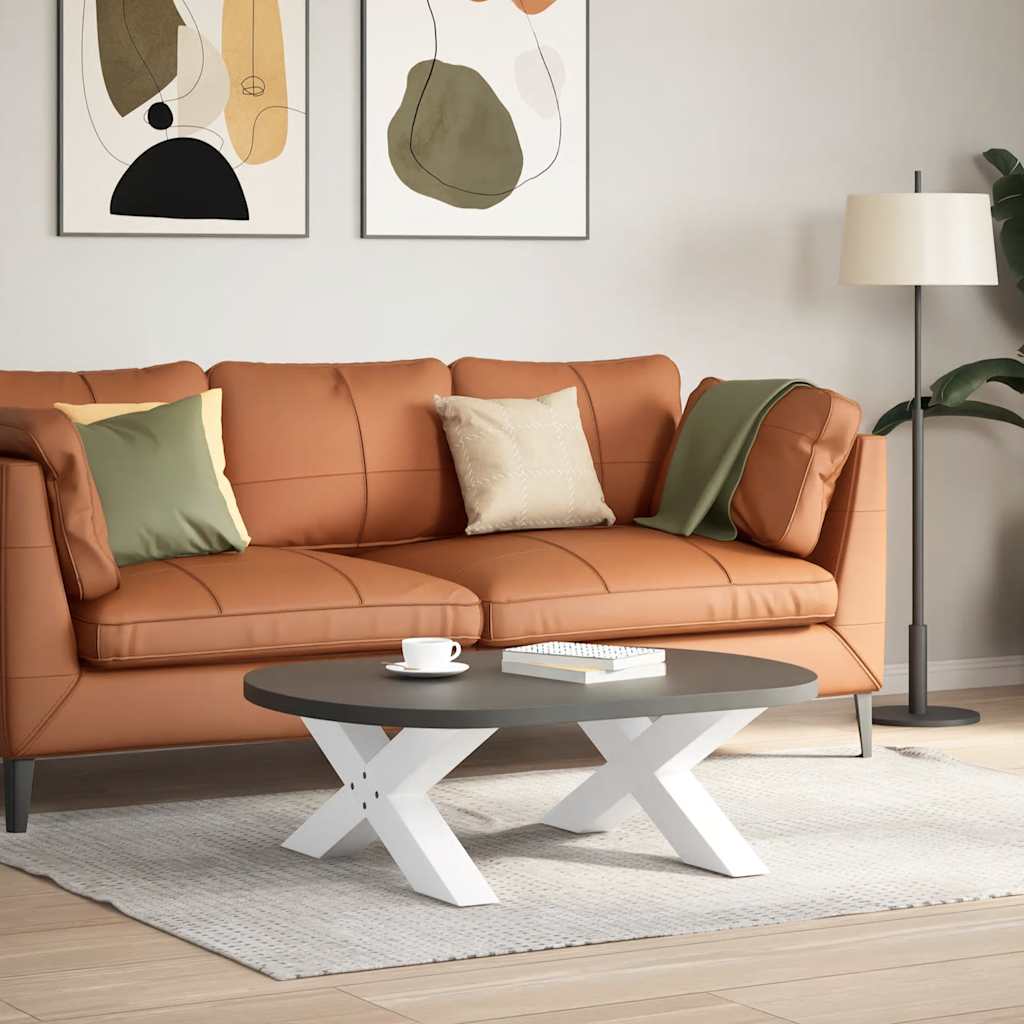 Salontafelpoten 2 st X-vormig 70x(30-31) cm staal wit is nu te koop bij PeponiXL, paradijselijk wonen!