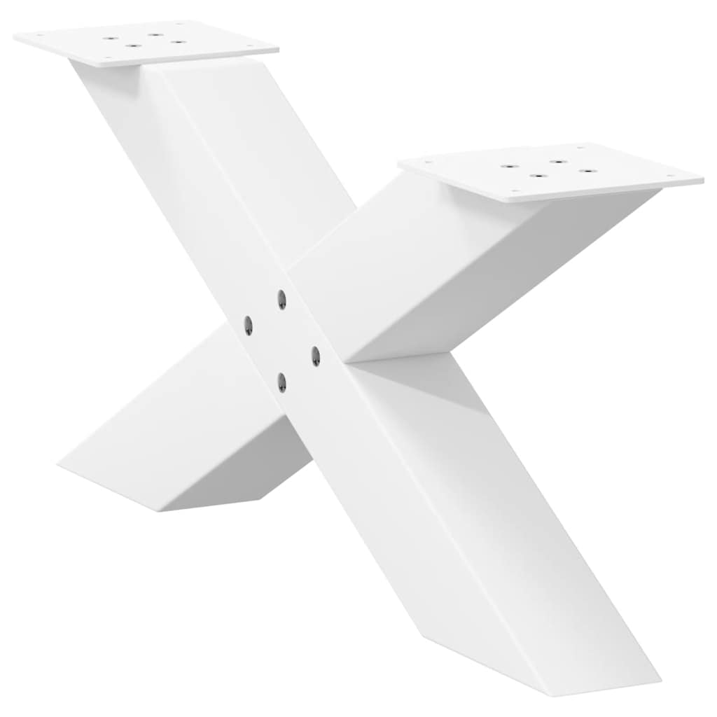 Salontafelpoten 2 st X-vormig 70x(30-31) cm staal wit is nu te koop bij PeponiXL, paradijselijk wonen!