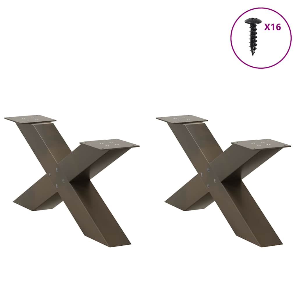 Salontafelpoten 2 st X-vormig 70x(30-31) cm staal naturel is nu te koop bij PeponiXL, paradijselijk wonen!