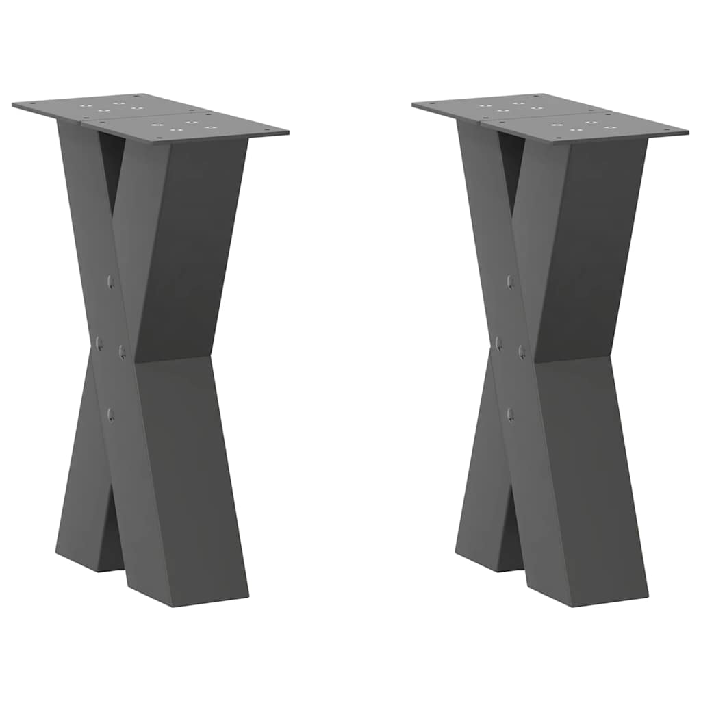 Salontafelpoten 2 st X-vormig 28x(42-43) cm staal antraciet is nu te koop bij PeponiXL, paradijselijk wonen!