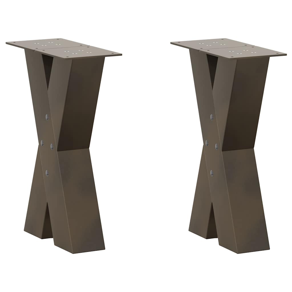 Salontafelpoten 2 st X-vormig 28x(42-43) cm staal naturel is nu te koop bij PeponiXL, paradijselijk wonen!