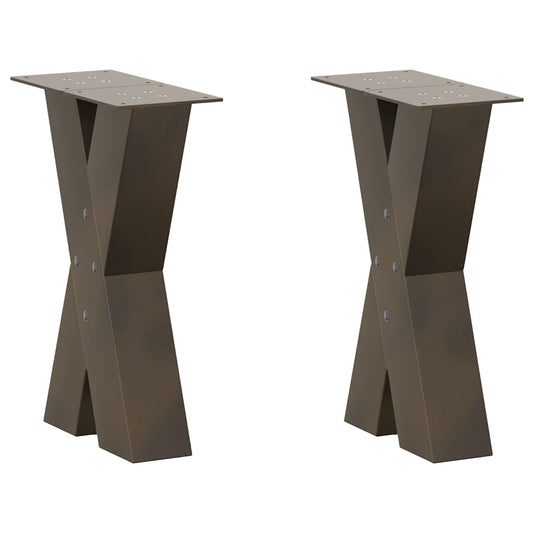Salontafelpoten 2 st X-vormig 28x(42-43) cm staal naturel is nu te koop bij PeponiXL, paradijselijk wonen!