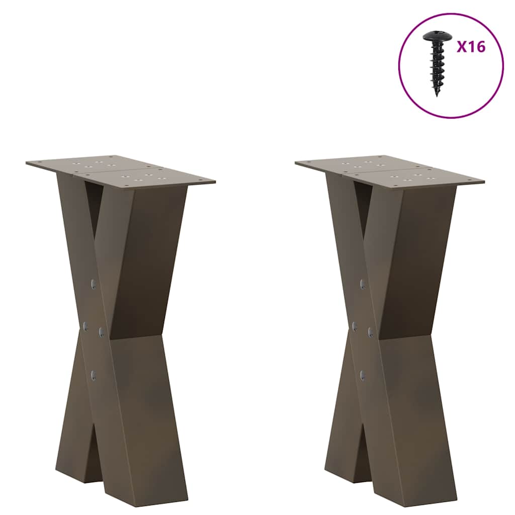 Salontafelpoten 2 st X-vormig 28x(42-43) cm staal naturel is nu te koop bij PeponiXL, paradijselijk wonen!