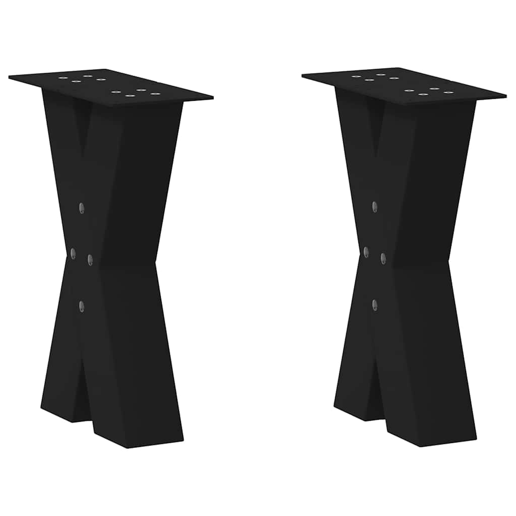 Salontafelpoten 2 st X-vormig 38x(42-43) cm staal zwart is nu te koop bij PeponiXL, paradijselijk wonen!