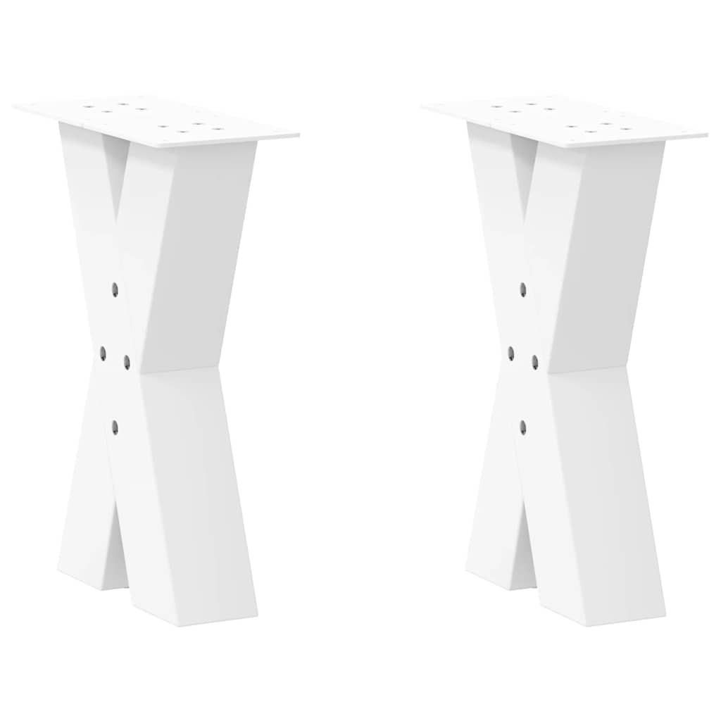 Salontafelpoten 2 st X-vormig 38x(42-43) cm staal wit is nu te koop bij PeponiXL, paradijselijk wonen!
