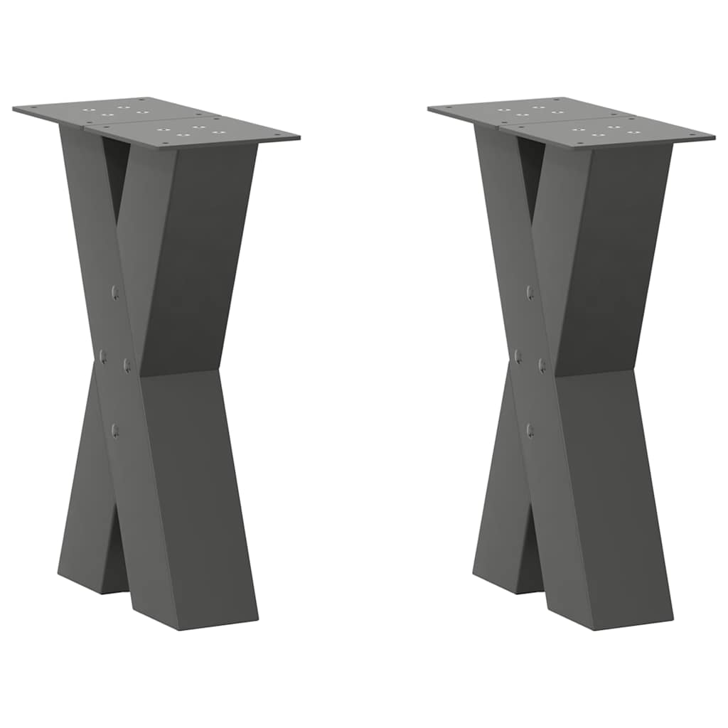 Salontafelpoten 2 st X-vormig 38x(42-43) cm staal antraciet is nu te koop bij PeponiXL, paradijselijk wonen!