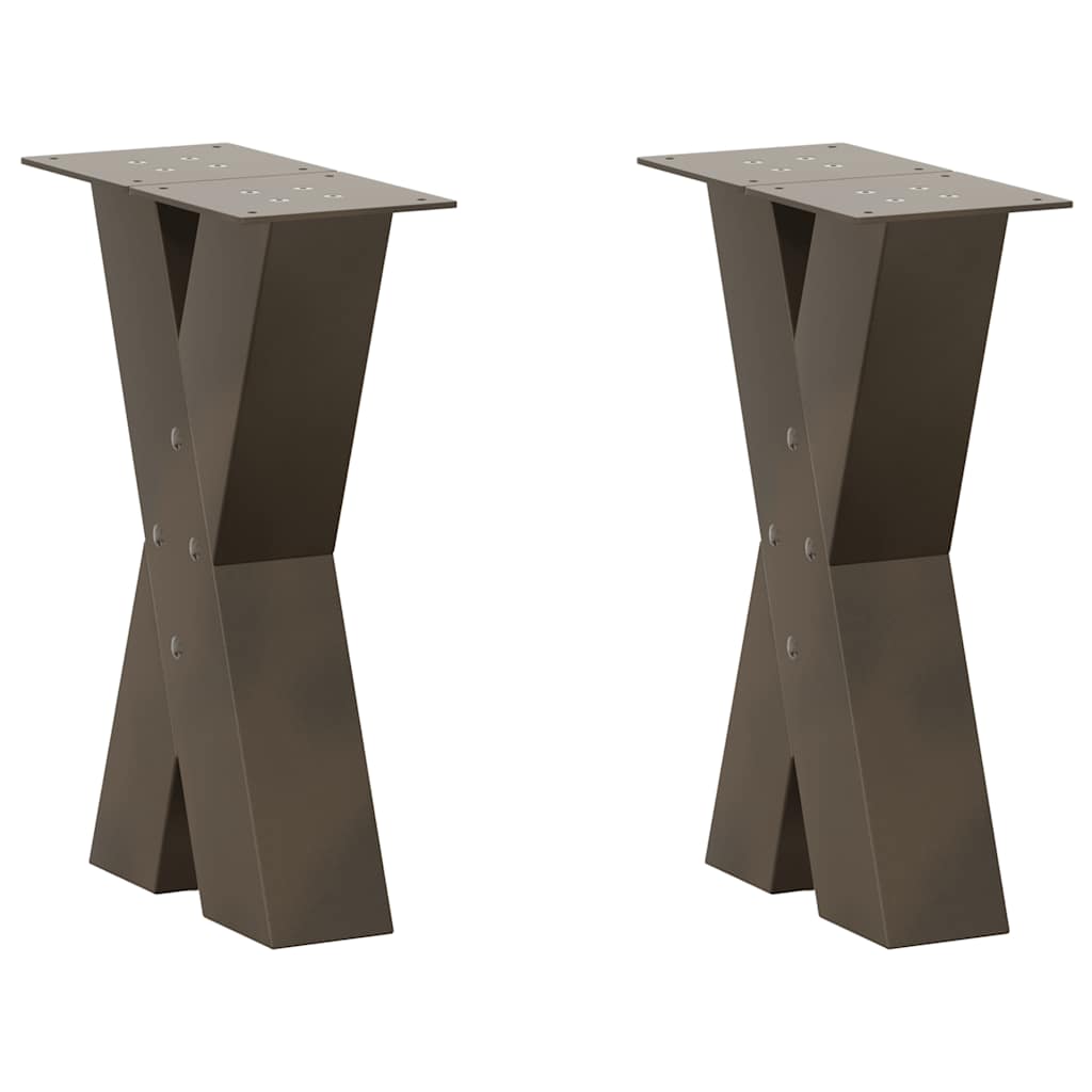 Salontafelpoten 2 st X-vormig 38x(42-43) cm staal naturel is nu te koop bij PeponiXL, paradijselijk wonen!