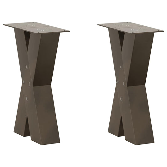 Salontafelpoten 2 st X-vormig 38x(42-43) cm staal naturel is nu te koop bij PeponiXL, paradijselijk wonen!