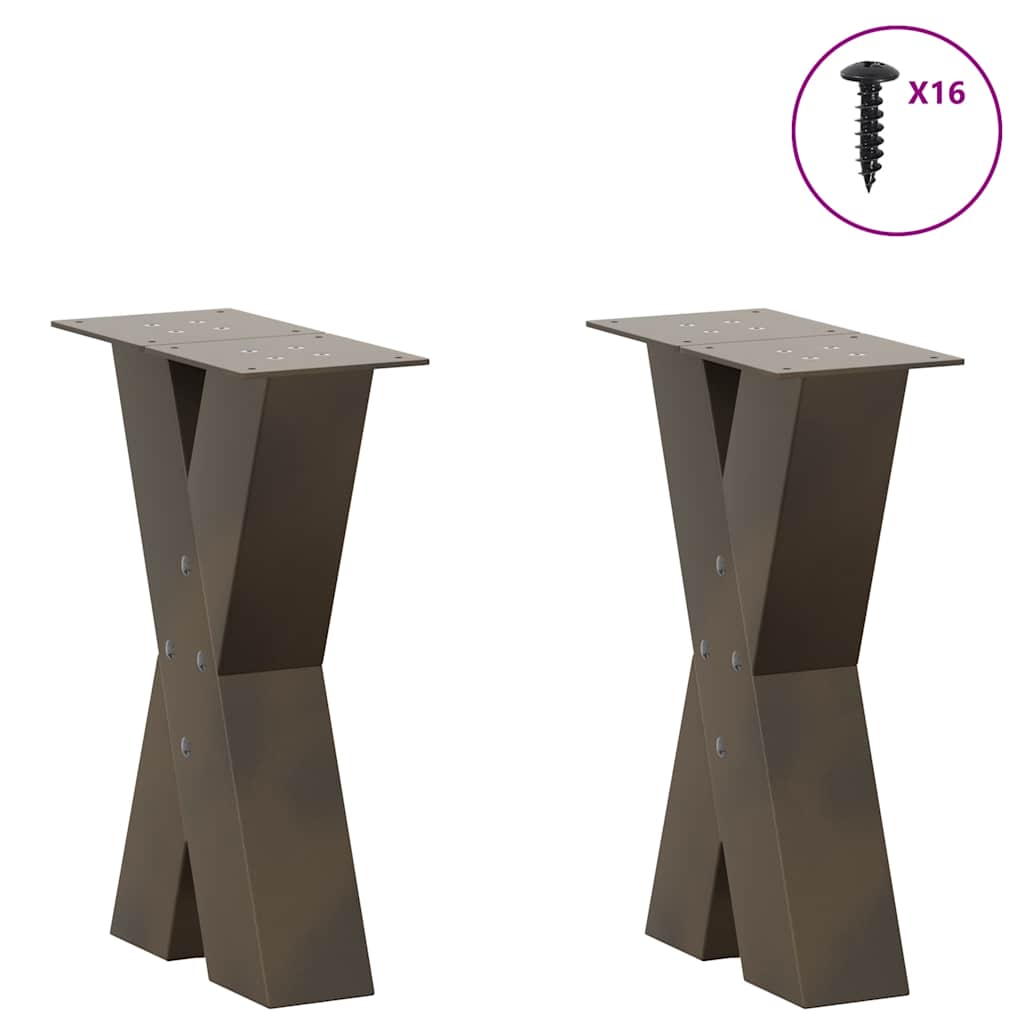 Salontafelpoten 2 st X-vormig 38x(42-43) cm staal naturel is nu te koop bij PeponiXL, paradijselijk wonen!