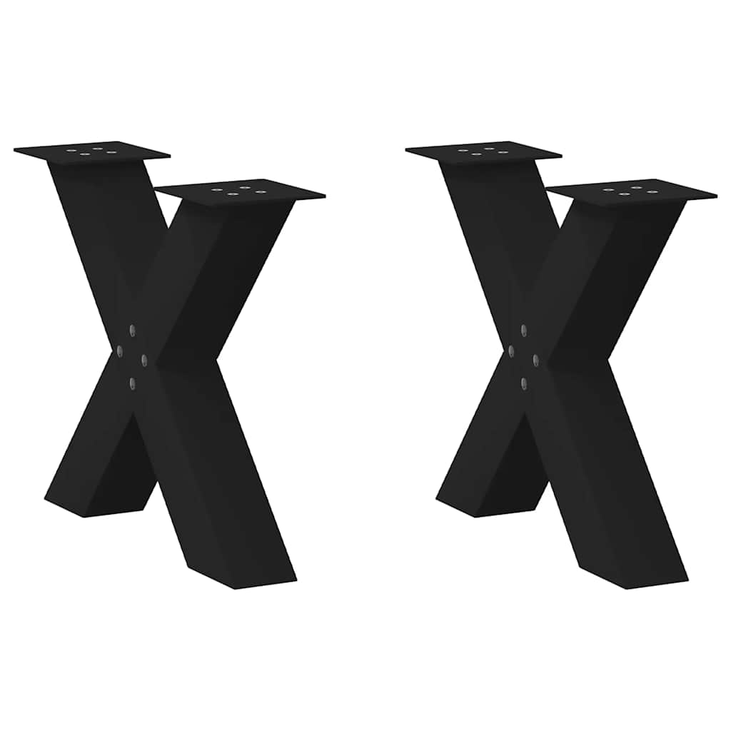 Salontafelpoten 2 st X-vormig 50x(42-43) cm staal zwart is nu te koop bij PeponiXL, paradijselijk wonen!