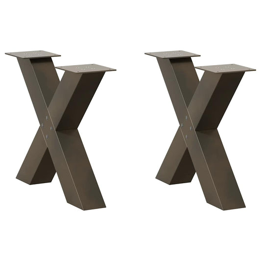 Salontafelpoten 2 st X-vormig 50x(42-43) cm staal naturel is nu te koop bij PeponiXL, paradijselijk wonen!