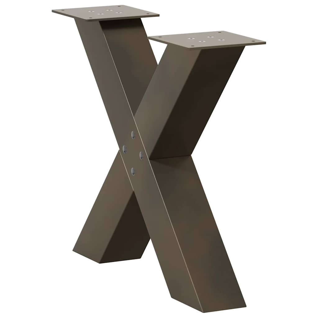 Salontafelpoten 2 st X-vormig 50x(42-43) cm staal naturel is nu te koop bij PeponiXL, paradijselijk wonen!