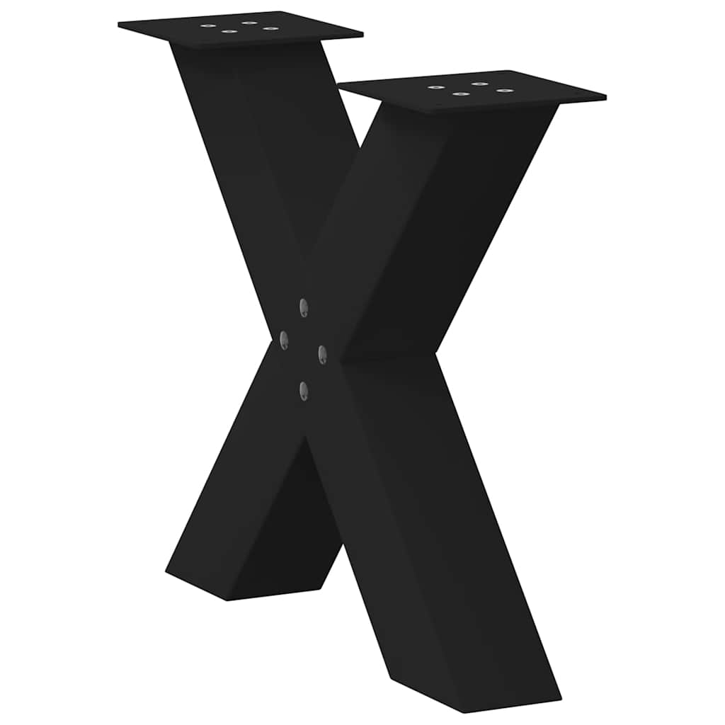 Salontafelpoten 2 st X-vormig 60x(42-43) cm staal zwart is nu te koop bij PeponiXL, paradijselijk wonen!