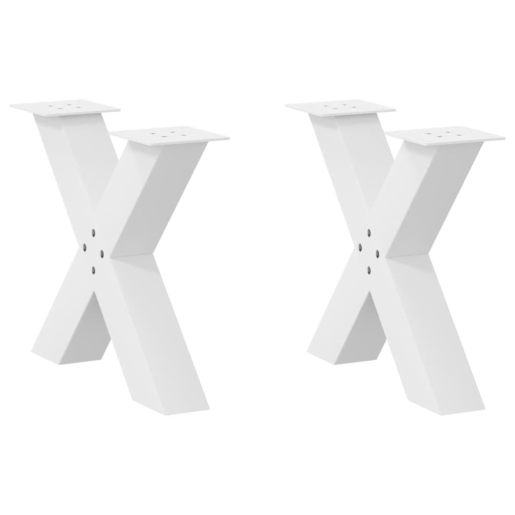 Salontafelpoten 2 st X-vormig 60x(42-43) cm staal wit is nu te koop bij PeponiXL, paradijselijk wonen!