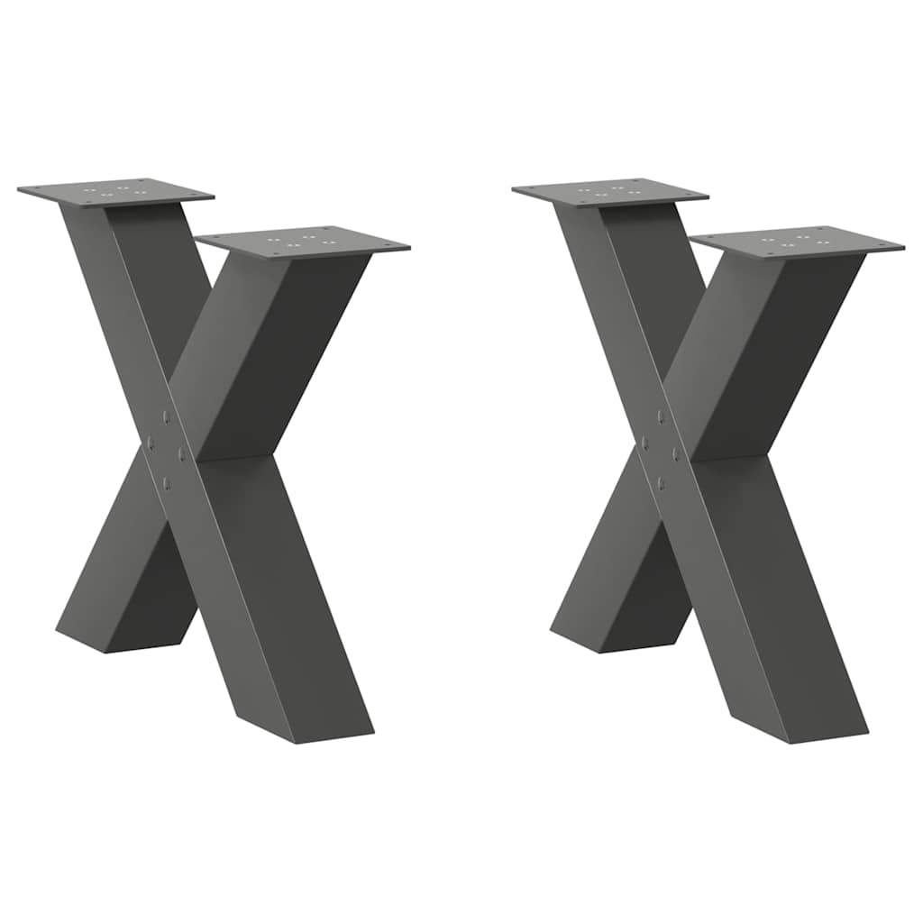 Salontafelpoten 2 st X-vormig 60x(42-43) cm staal antraciet is nu te koop bij PeponiXL, paradijselijk wonen!