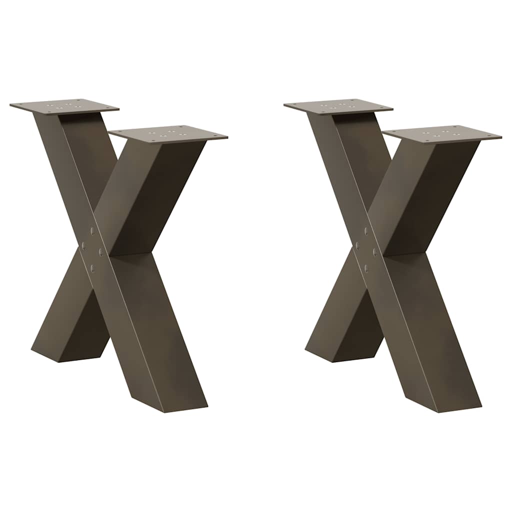 Salontafelpoten 2 st X-vormig 60x(42-43) cm staal naturel is nu te koop bij PeponiXL, paradijselijk wonen!