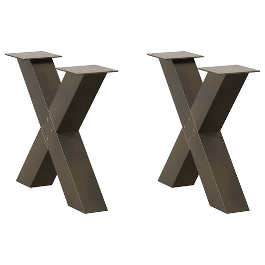 Salontafelpoten 2 st X-vormig 60x(42-43) cm staal naturel is nu te koop bij PeponiXL, paradijselijk wonen!