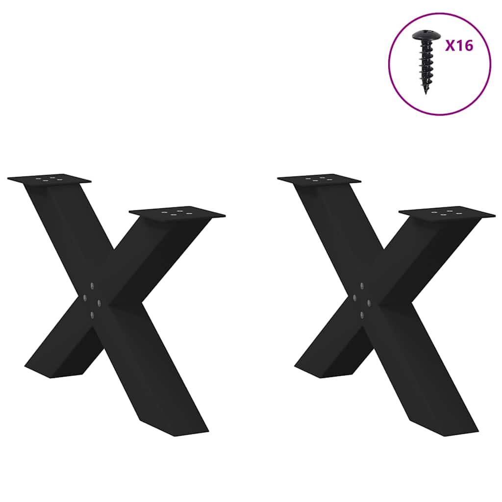 Salontafelpoten 2 st X-vormig 70x(42-43) cm staal zwart is nu te koop bij PeponiXL, paradijselijk wonen!