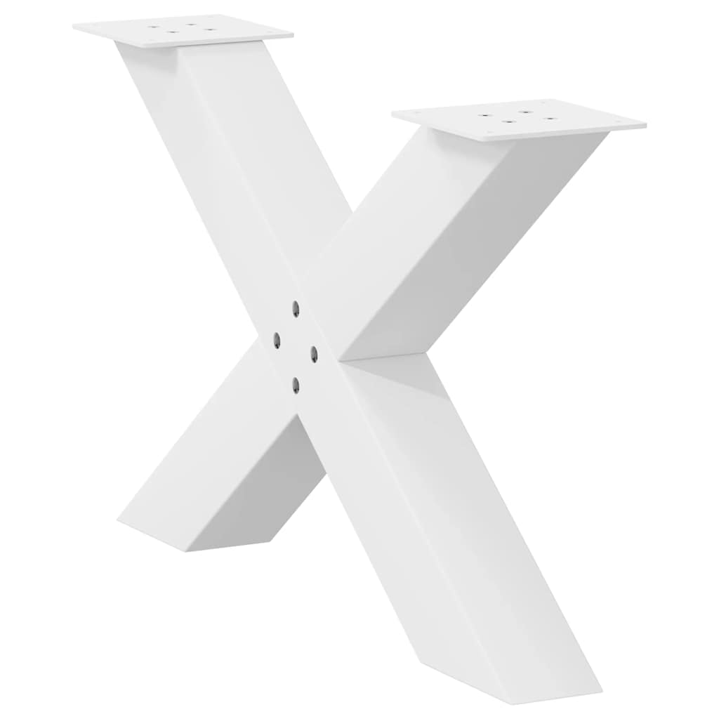 Salontafelpoten 2 st X-vormig 70x(42-43) cm staal wit is nu te koop bij PeponiXL, paradijselijk wonen!
