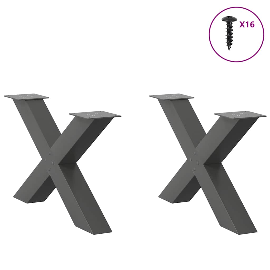 Salontafelpoten 2 st X-vormig 70x(42-43) cm staal antraciet is nu te koop bij PeponiXL, paradijselijk wonen!
