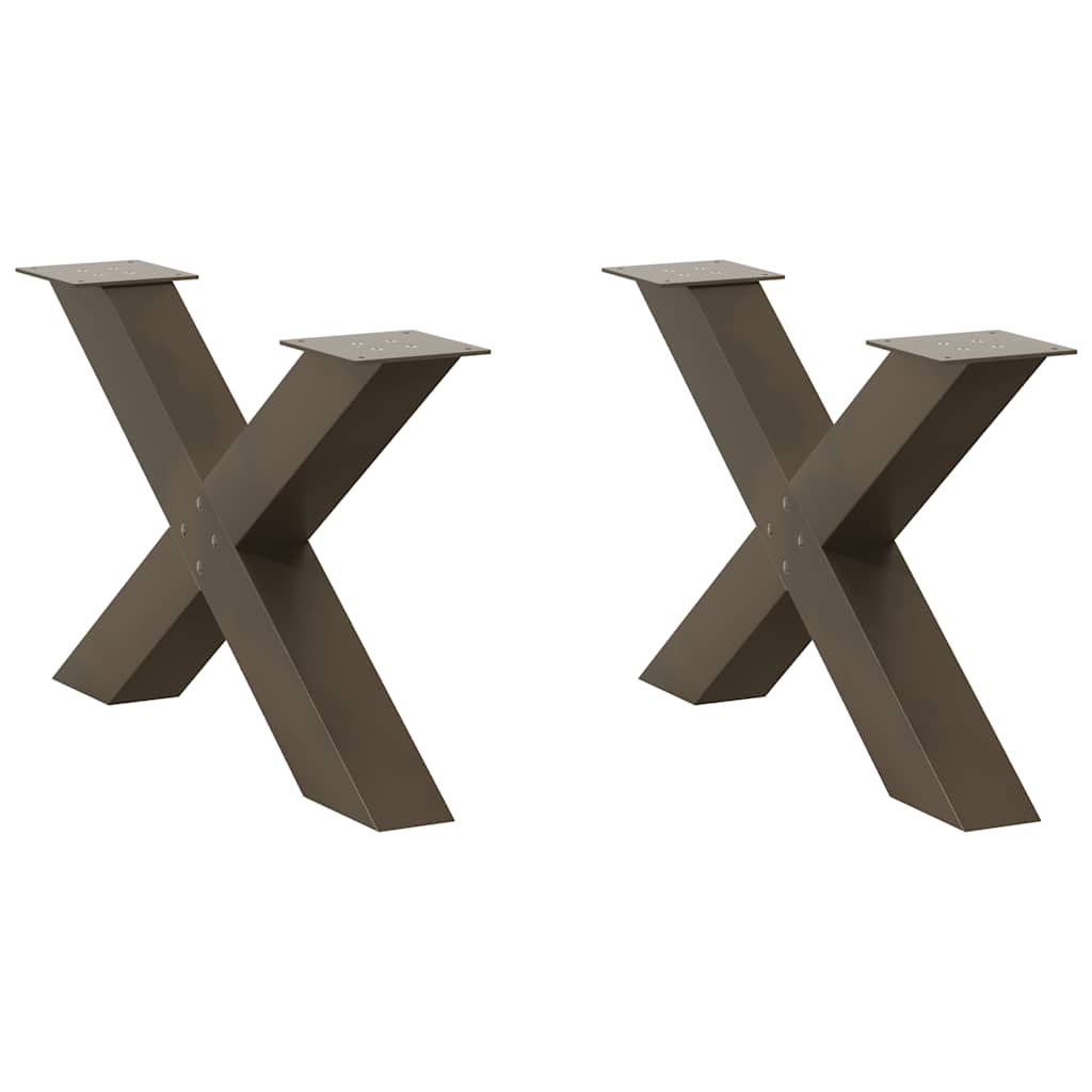 Salontafelpoten 2 st X-vormig 70x(42-43) cm staal naturel is nu te koop bij PeponiXL, paradijselijk wonen!