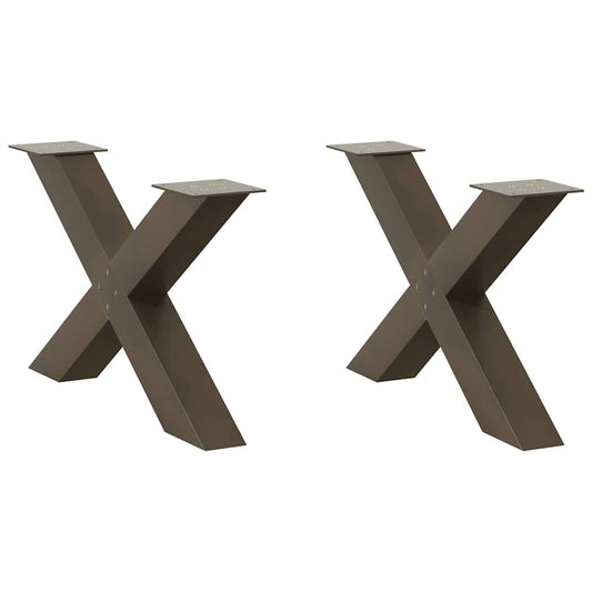 Salontafelpoten 2 st X-vormig 70x(42-43) cm staal naturel is nu te koop bij PeponiXL, paradijselijk wonen!