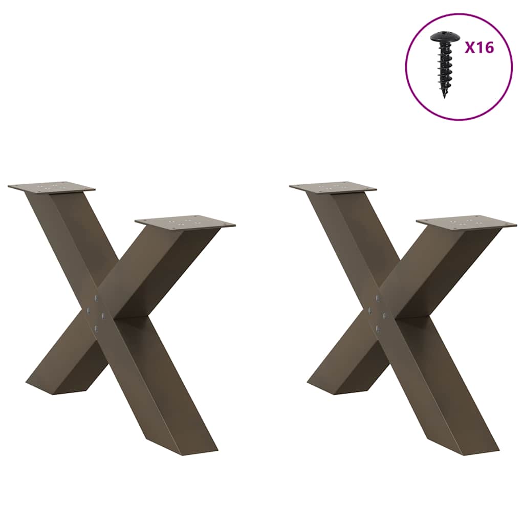 Salontafelpoten 2 st X-vormig 70x(42-43) cm staal naturel is nu te koop bij PeponiXL, paradijselijk wonen!