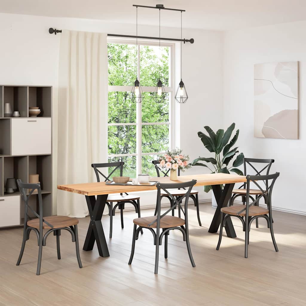Eettafelpoten 2 st X-vormig 50x(72-73) cm staal zwart is nu te koop bij PeponiXL, paradijselijk wonen!