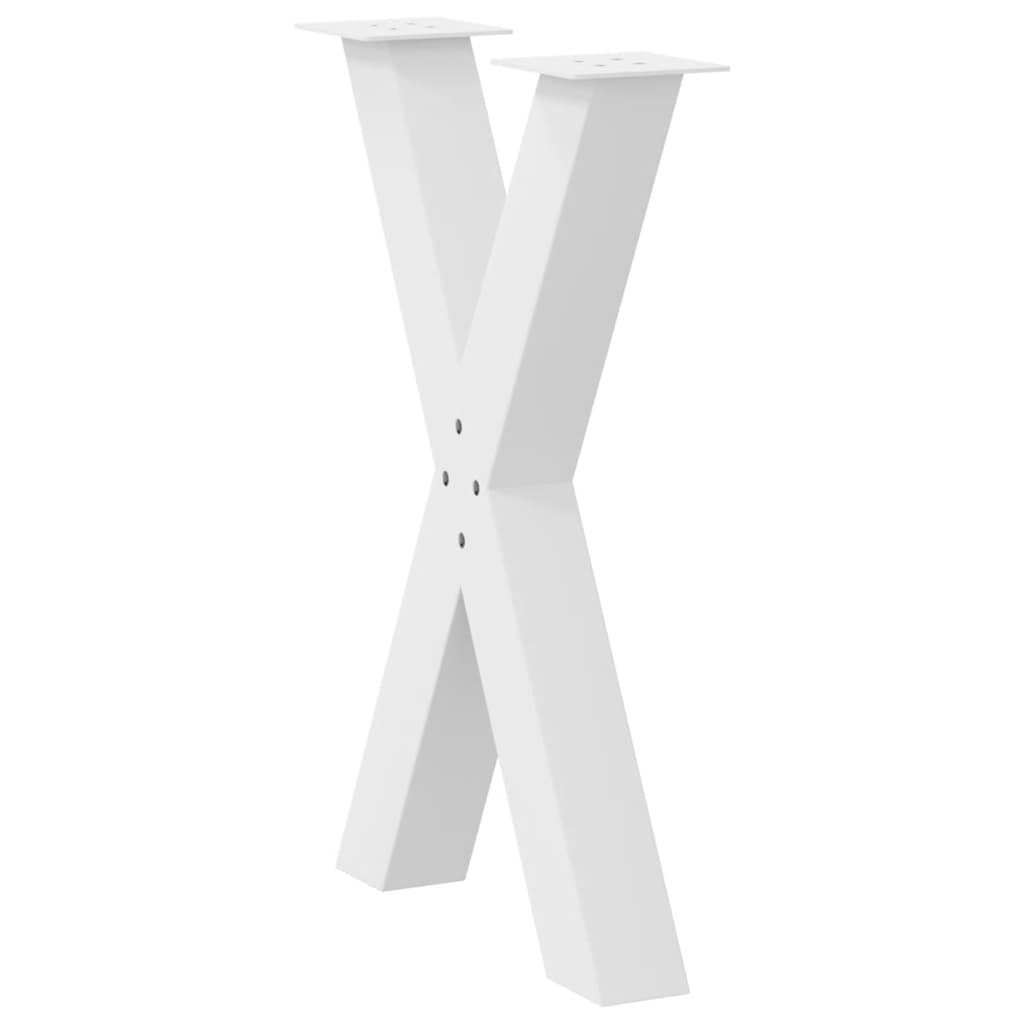 Eettafelpoten 2 st X-vormig 50x(72-73) cm staal wit is nu te koop bij PeponiXL, paradijselijk wonen!