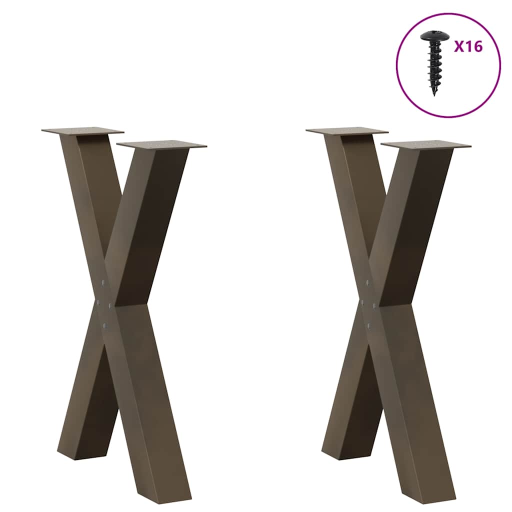 Eettafelpoten 2 st X-vormig 50x(72-73) cm staal naturel is nu te koop bij PeponiXL, paradijselijk wonen!