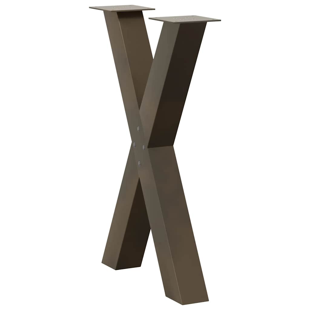 Eettafelpoten 2 st X-vormig 50x(72-73) cm staal naturel is nu te koop bij PeponiXL, paradijselijk wonen!